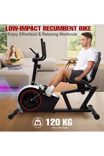 SKY LAND Recumbent Exercise Bike EM-1571, Adjustable Seat, Magnetic Resistance, App Support