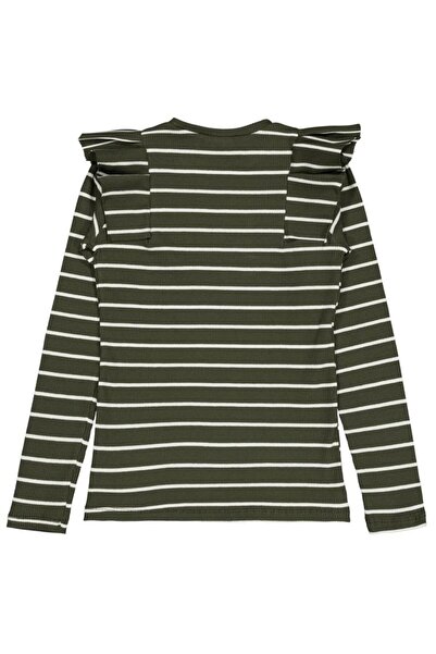 Civil Girls Thin Striped 10-13 Years Old Sweatshirt - Khaki 11-12 Years Old