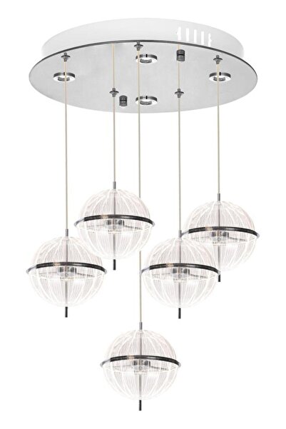 Eray Aydınlatma 8265-4+1 5li Krom Sarkıt Led Avize