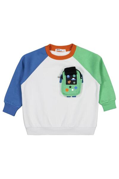 Civil Boys 2-5 Years Old Sweatshirt with Pocket Figure - Beige 2-3 Years Old