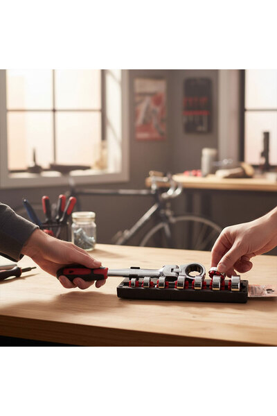 Badem10 Professional 13 Piece Interchangeable Head Combination Wrench Set Multi-Purpose Durable Hand Tool Set