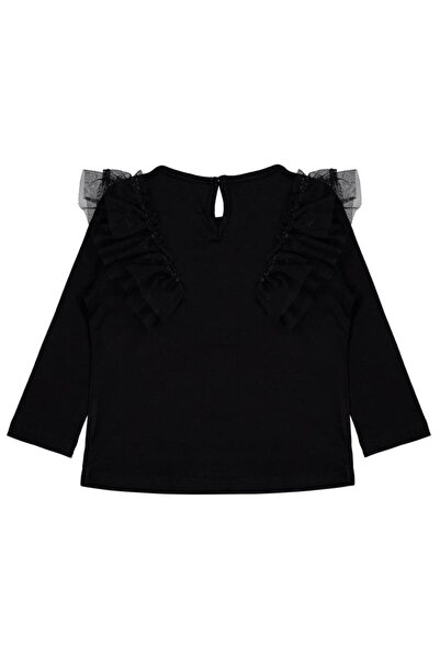 Civil Girls Tulle Ruffled Sweatshirt for Ages 2-5 - Black 2-3 Years Old