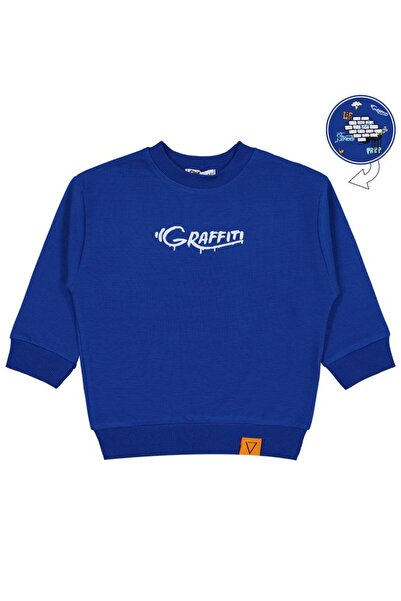 Civil Boys Graffiti Printed 2-5 Years Old Sweatshirt - Blue 3-4 Years Old