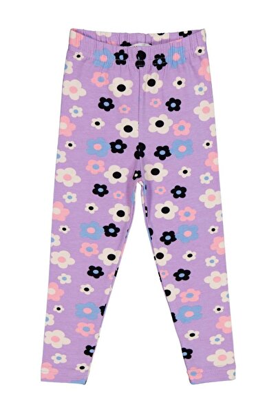 Civil Girls Κολάν με στάμπα μεγάλων λουλουδιών για 2-5 ετών - Λιλά 2-3 ετών
