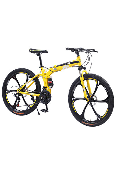 ETG دراجة جبلية قابلة للطي، مقاس 26 بوصة، 21 سرعة، للرجال والنساء - مصنوعة من...