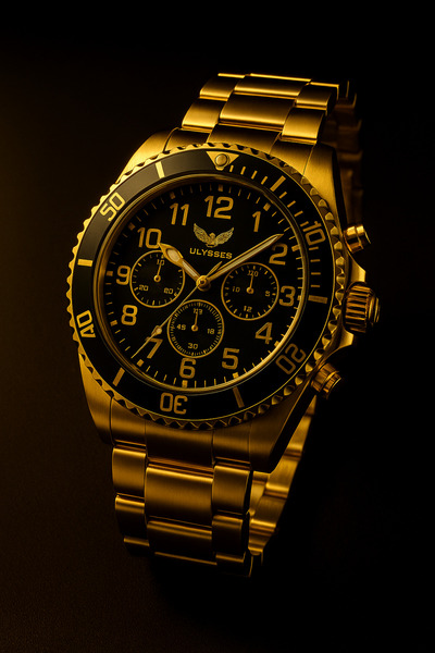 AndraRose Styles Ανδρικό ρολόι Premium - Golden Royal