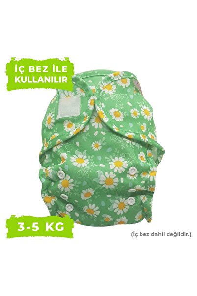 BabyNEO Yenidoğan Yıkanabilir Bebek Bezi Sızdırmaz Dış Bez Cover - Papatya