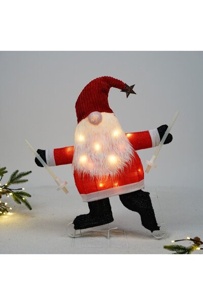 HOFF Φιγούρα Σκιέρ Άγιου Βασίλη, Hoff, 18 LED, Θερμό Φως, Τροφοδοτείται από τ...
