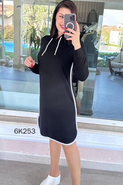 İnce Topuk Hooded Piped Crystal Dress 6K253