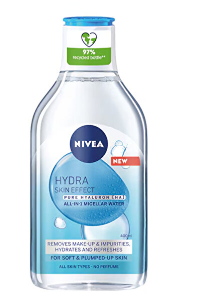 NIVEA Hydra Skin Effect micellar water with pure hyaluronic acid, 400 ml