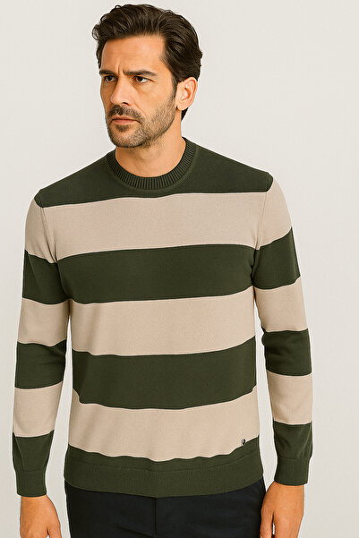 NCS Men's Crew Neck Knitwear 100% Cotton Khaki 3774