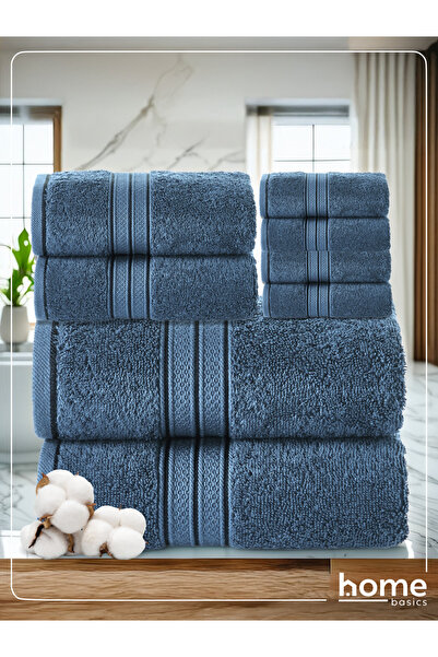 Donetella 8 Pcs Premium Towel Set – 100% Combed Cotton 600 GSM, Soft, Quick Dry & Absorbent for Bath & Gym.