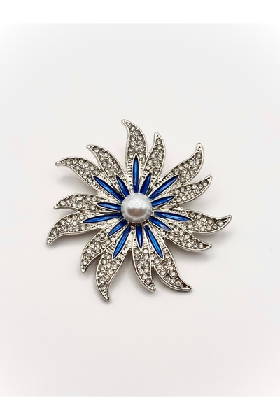 MODAMİRA AKSESUAR İnci Detaylı Güneş /Ayçiçeği Broş | Çap : 5 cm