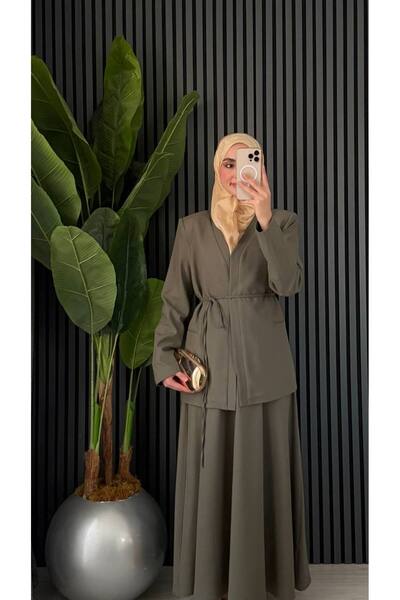 Molly Nelly Women's Lace Detailed Jacket Skirt Hijab Set