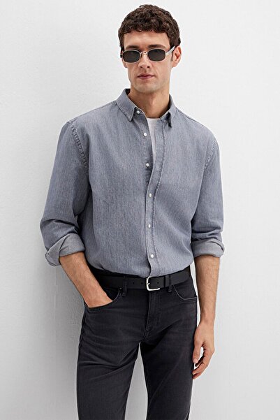 Mavi Erkek Uzun Kol Gömlek