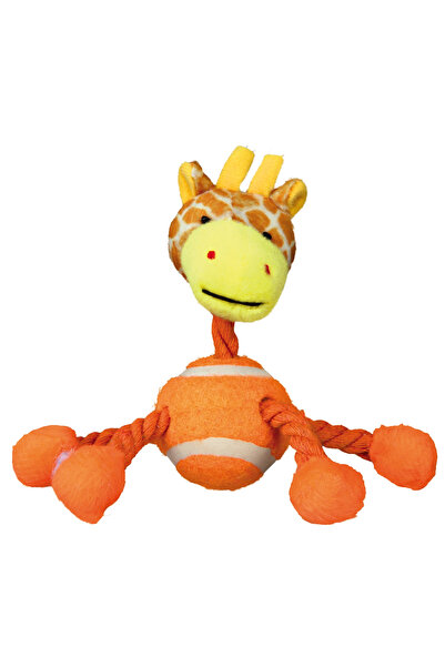 Trixie Dog Toy Plush with Tennis Ball and Rope, 16 cm, Various Designs (3612)