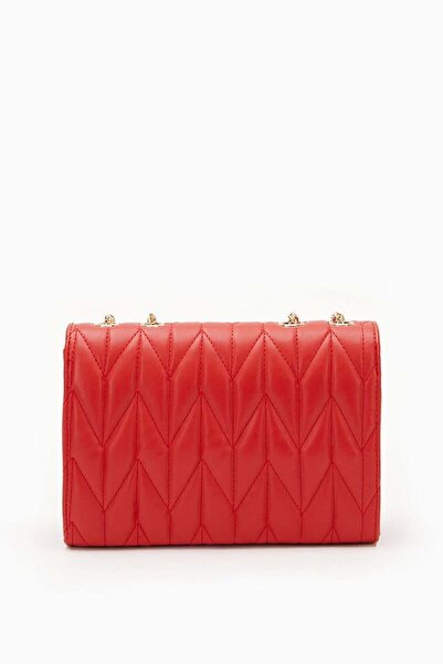 Levidor Red Gold Chain Quilted Shoulder Bag
