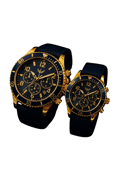 AndraRose Styles Set Ceasuri Premium pentru Cuplu – Elegance Gold & Navy