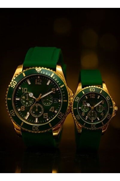 AndraRose Styles Set Ceasuri Premium pentru Cuplu - Emerald Green & Gold Royal Set