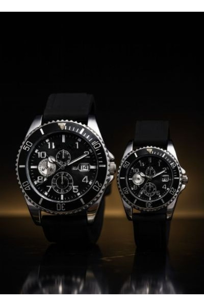 AndraRose Styles Premium Couple Watch Set – Black Diver Edition