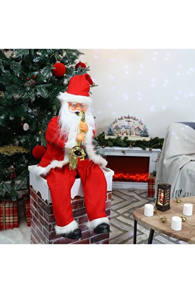 HOFF Figurină Moș Crăciun dansând pe coș, Hoff, muzicală, alimentată cu bater...