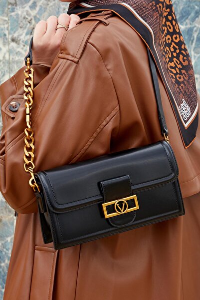 Levidor Τσάντα ώμου με λεπτομέρεια μαύρης τετράγωνης κλειδαριάς