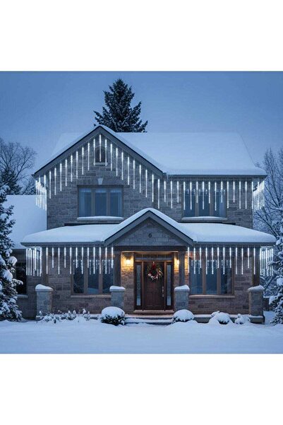 HOFF Luminițe de Crăciun în formă de țurțur, 320 LED-uri, alb rece, 7 x 0,5 m...