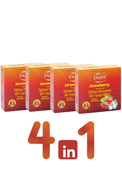 Enjoy Strawberry Premium Condoms 12 Pcs