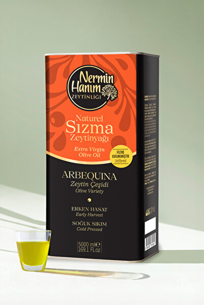 Nermin Hanım Zeytinliği Arbequina - Filtresiz Erken Hasat Soğuk Sıkım Zeytinyağı (5 lt)