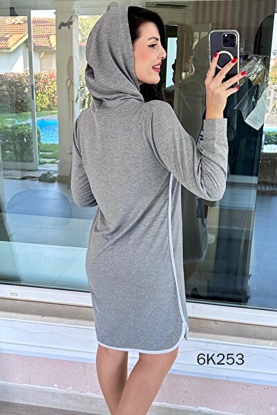 İnce Topuk Hooded Piped Crystal Dress 6K253