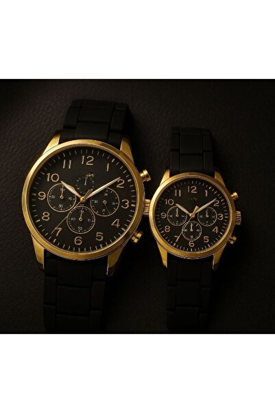 AndraRose Styles Set Ceasuri Premium pentru Cuplu – Black & Gold Elegant Edition