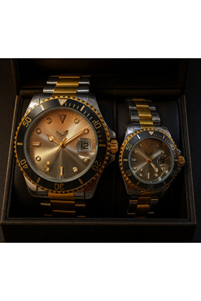 AndraRose Styles Set Ceasuri Premium pentru Cuplu – Silver & Gold Edition