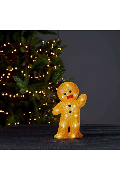 Eglo Figurină de Crăciun Crystalne 410799 Omuleț de turtă dulce, 20 LED-uri, lumină rece, alimentată cu baterii, H 26 cm