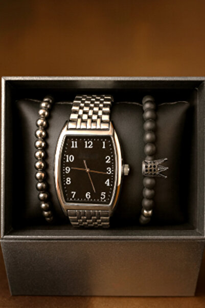 AndraRose Styles Set Ceas + Bratari barbatesti - Silver Monarch Set