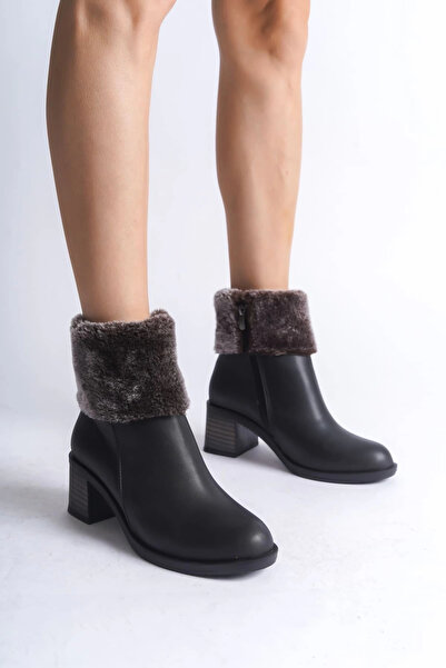 Joy Ayakkabı KATYA Cizme de damă cu talpă ortopedică cu fermoar și detaliu de...