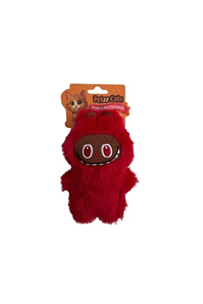Petzzcats لعبة قطة ماتاتابي لابوبو القطيفة باللون الأحمر