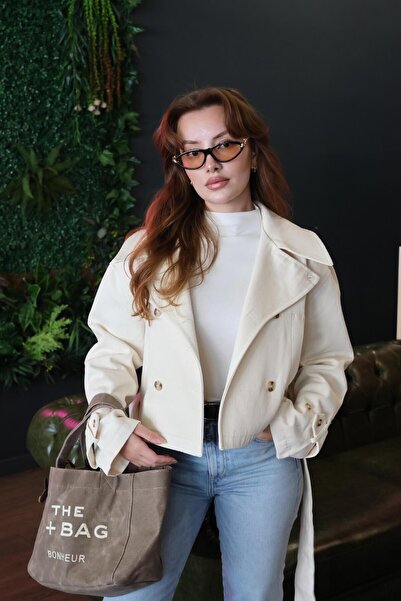 BAŞARAN Ecru Jacket with Belt