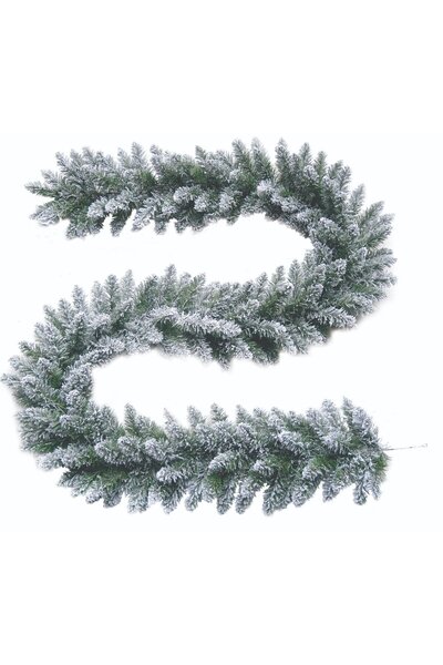 AHS Christmas garland, G 9-10-200 AHS, green, snowy look, 2.7 meters