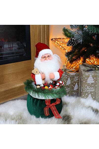 HOFF Figurină Moș Crăciun în sac, Hoff, muzicală, alimentată cu baterii, H 35 cm