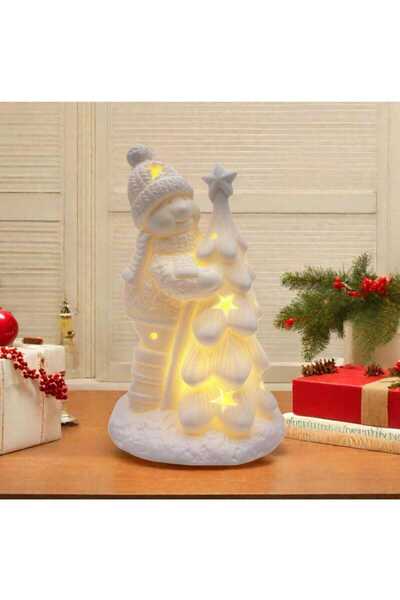 HOFF Decorațiune de Crăciun de iarnă, 1 LED, lumină caldă, H 12,8 cm, aliment...