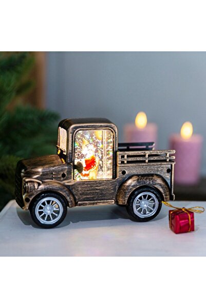 HOFF Decorațiune auto Moș Crăciun Hoff, LED, lumină caldă, 10 cm, alimentată ...