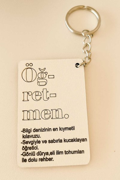 Vegüba Öğretmenler Günü Hediyesi Ahşap Anahtarlık