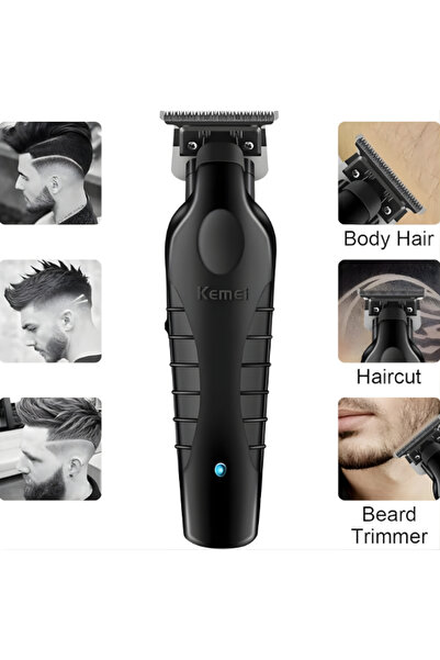 Kemei Cordless Hair Clipper – Zero-Gap T-Blade Trimmer
