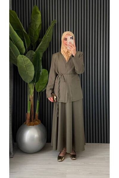 Molly Nelly Women's Lace Detailed Jacket Skirt Hijab Set