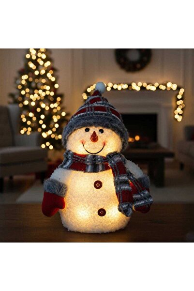 HOFF Figurină om de zăpadă de Crăciun, Hoff, 6 LED-uri, lumină caldă, aliment...