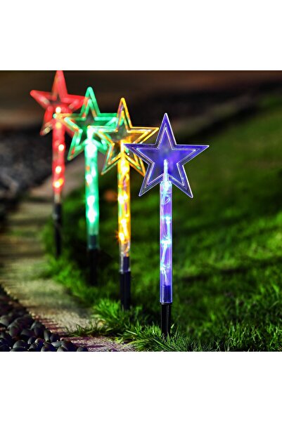 HOFF Decorațiune de Crăciun pentru exterior - 4 stele multicolore, Hoff, 16 L...