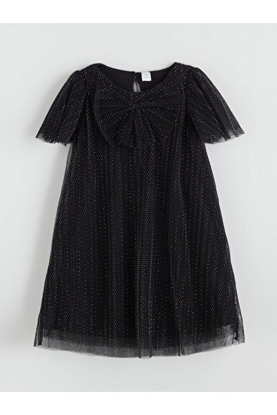 LC Waikiki Lcw Kids Crew Neck Ribbon Detailed Girl's Dress