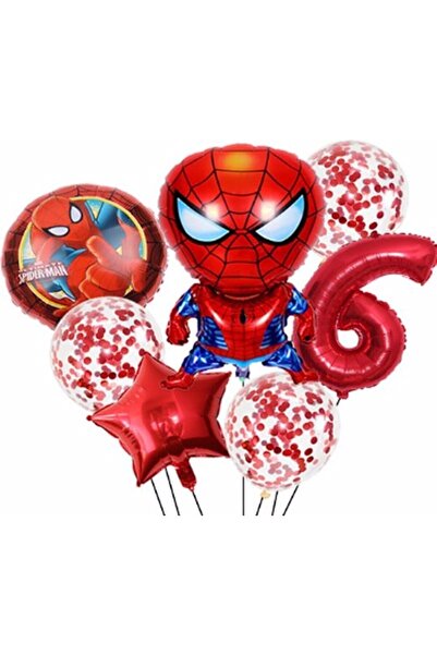 Parti Station Spider-Man Concept 6 Year Old Balloon Set Birthday Set Age Balloon Set