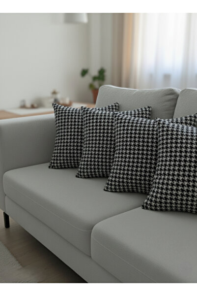 DEALP HOME COLLECTİON Patterned Digital Printed Decorative 4-Piece Pillow Cushion Cover Set