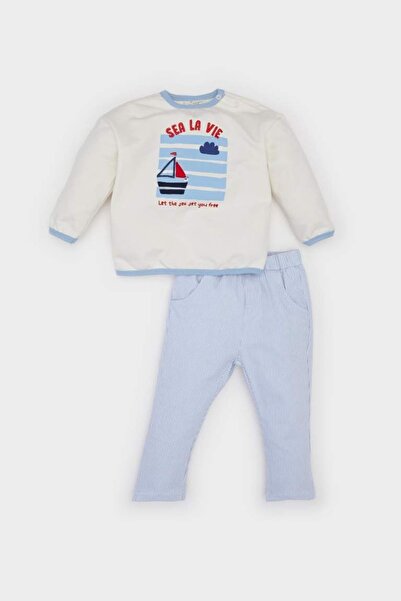 DeFacto Baby Boy Sweat Set D9088A5/Er233 Ecru